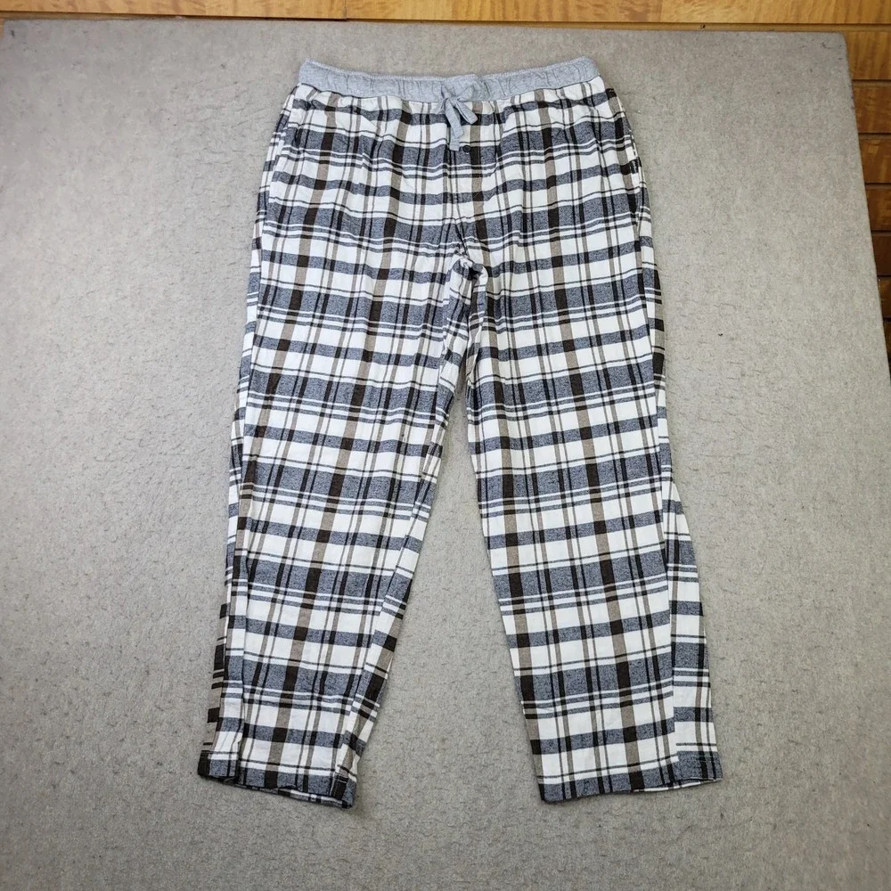 Eddie Bauer Lounge Pants Mens L Gray Plaid Sleepwear Bottoms Pajama Pants
